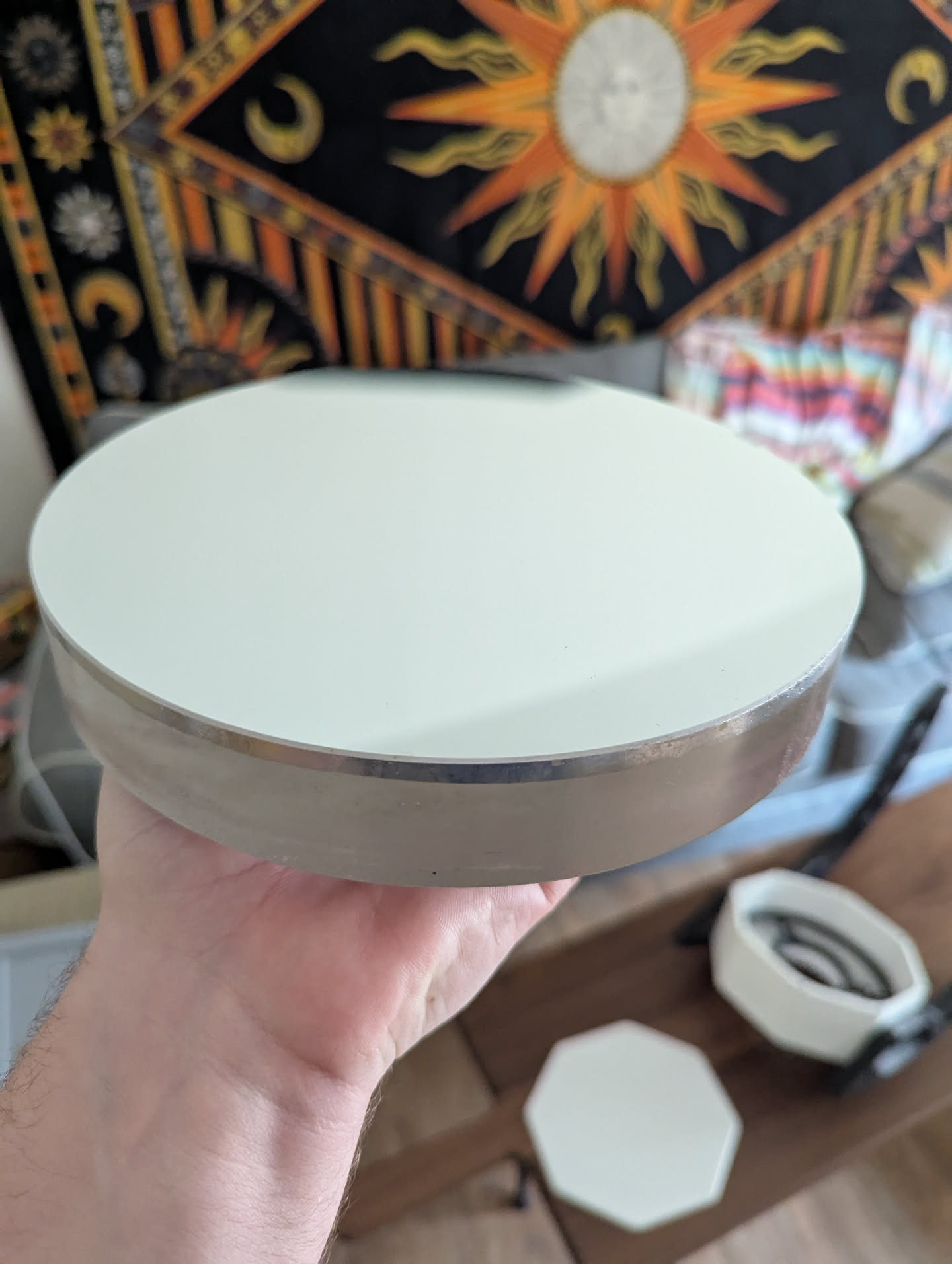 Test fitting the mirror in the mirror box